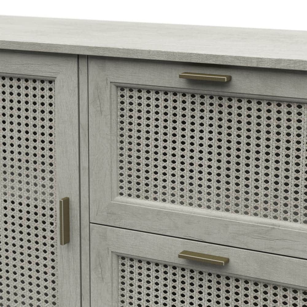 Fairfax Oak Cane Weave Hinged Door Sideboard