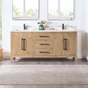 Laurel 71.2 in. W x 21.6 in. D x 33.1 in. H Bath Vanity Cabinet without Top in in Weathered Fir