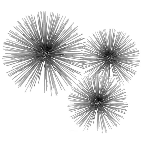 HomeRoots Rosemary Abstract Silver Medium Spiked Sphere