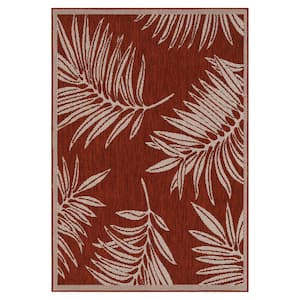 Liana Red and Ivory 5 ft. x 8 ft. Indoor/Outdoor Area Rug