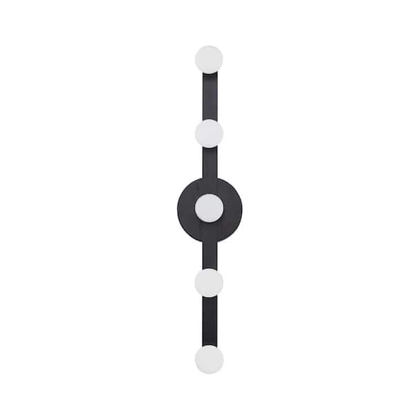 KUZCO Rezz 24 in. 1 Light 21-Watt Black Integrated LED Wall Sconce