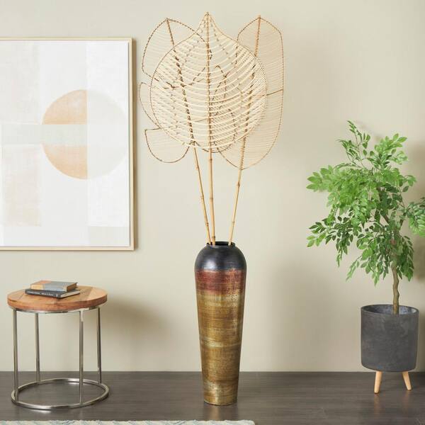 Litton Lane Tall Palm Leaf Woven Stick Natural Foliage with
