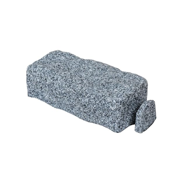 7 in. x 2.25 in. x 4 in. Grey Stone (Start) Faux Stone Plastic Garden Edging (1-Pack)