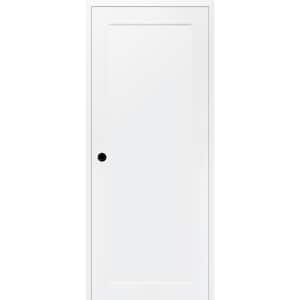 Shaker 28 in. x 80 in. 1 Panel Right-Hand Primed Wood DIY-Friendly Single Prehung Interior Door with Concealed Hinges