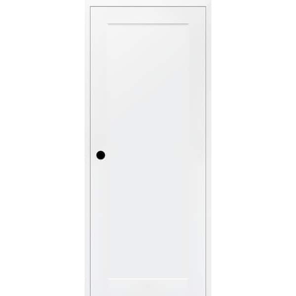 Belldinni Shaker 28 in. x 80 in. 1 Panel Right-Hand Primed Wood DIY-Friendly Single Prehung Interior Door with Concealed Hinges