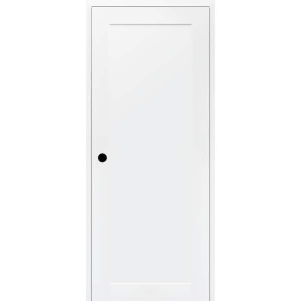 Belldinni Shaker 30 in. x 80 in. 1 Panel Right-Hand Primed Wood DIY-Friendly Single Prehung Interior Door with Concealed Hinges