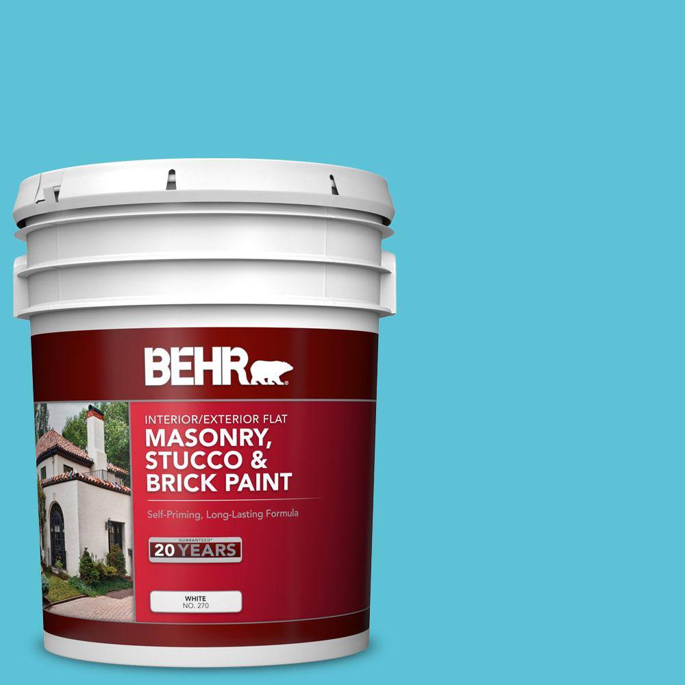 5 gal. #P480-4 Rushing Stream Flat Interior/Exterior Masonry, Stucco and Br