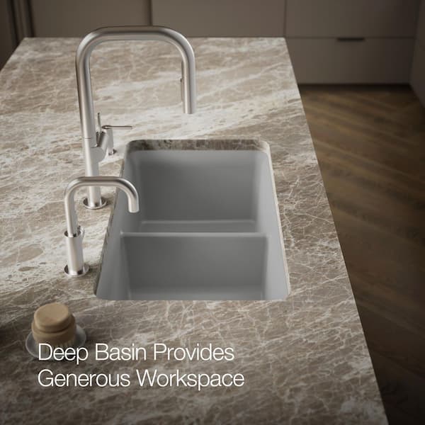 KOHLER Cairn Undermount Neoroc Granite Composite 33.5 in. Double