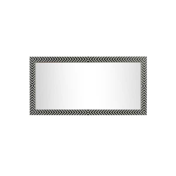 Unbranded Timeless Home 60 in. W x 30 in. H x Modern Wood Framed Rectangle Chevron Mirror