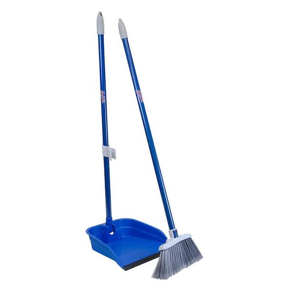 Quickie Stand and Store Lobby Broom and Dustpan Set