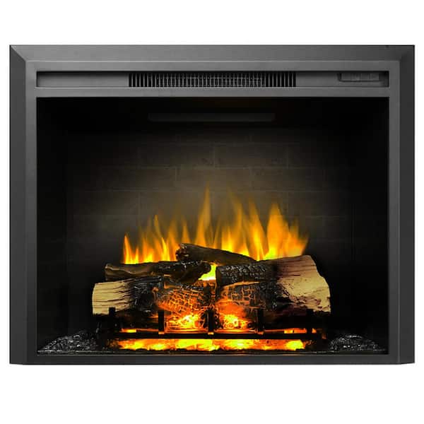 28 in. Electric Fireplace Insert, Remote Control, Adjustable Flame Brightness, 750-Watt/1500-Watt
