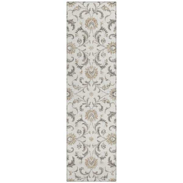 Chantille Machine Washable Indoor/Outdoor Abstract ACN3078 Ivory 2 ft. x 7 ft. Runner Rug