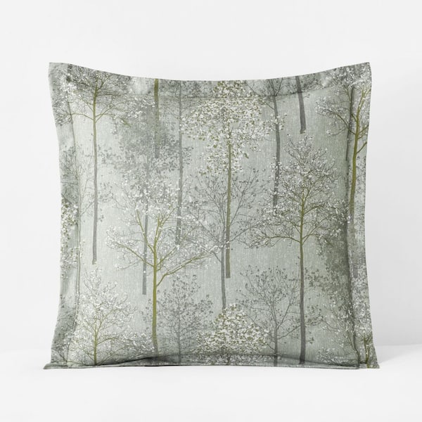 Legends Hotel Enchanted Trees Wrinkle-Free Green Sateen Euro Sham