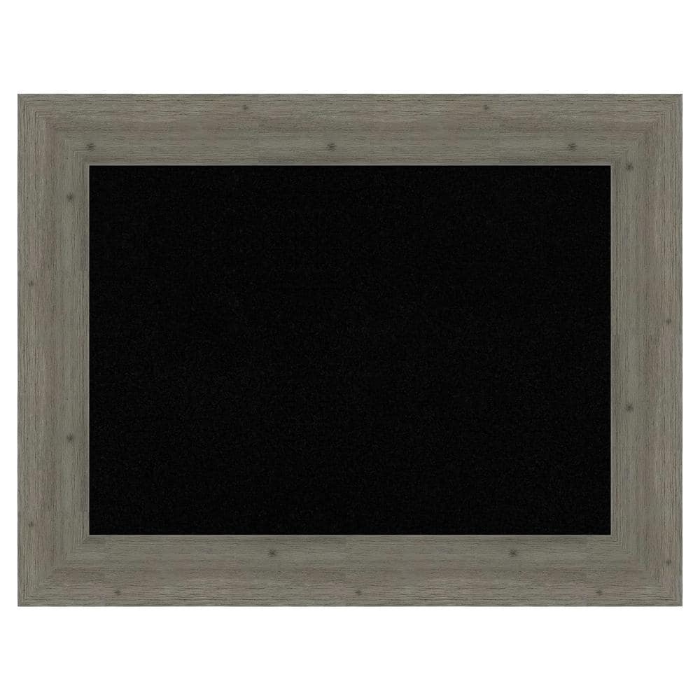 Amanti Art Fencepost Grey Wood Framed Black Corkboard 35 in. x 27 in ...