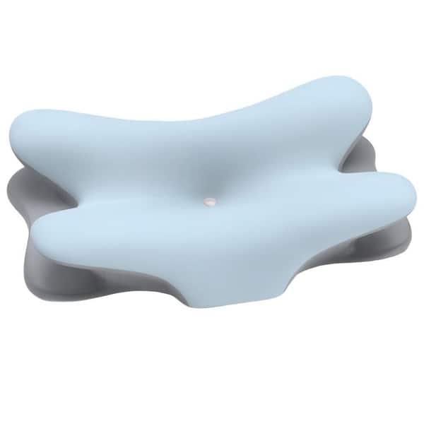 Cooling Butterfly Cervical Memory Foam Pillow, 25.6 in. x 15.7 in. 1-Piece Bed Pillow, Ergonomic Neck Support, Blue