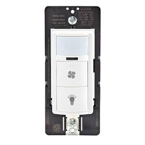 Decora Single Pole In-Wall Combination Occupancy Sensor with Fan Switch, 1/4 HP, Residential Grade, White