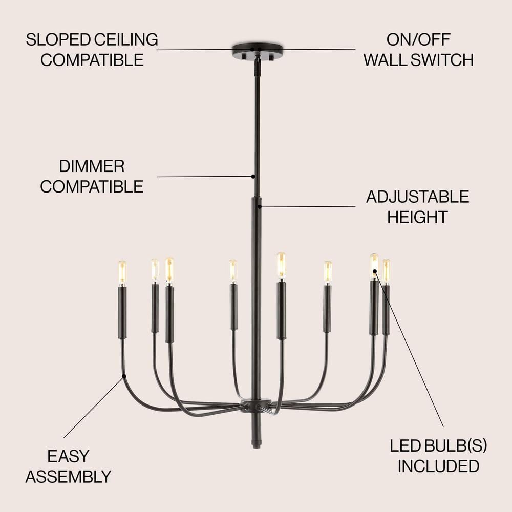 Amoros 27.25" Oil Rubbed Bronze LED Chandelier with Adjustable Height