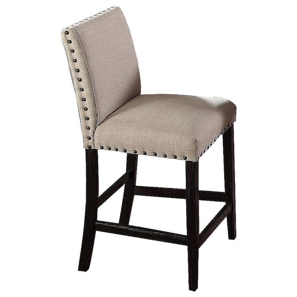 Best Master Furniture Shantanu 40 in. H Beige Linen Counter Height Stools (Set of 2)
