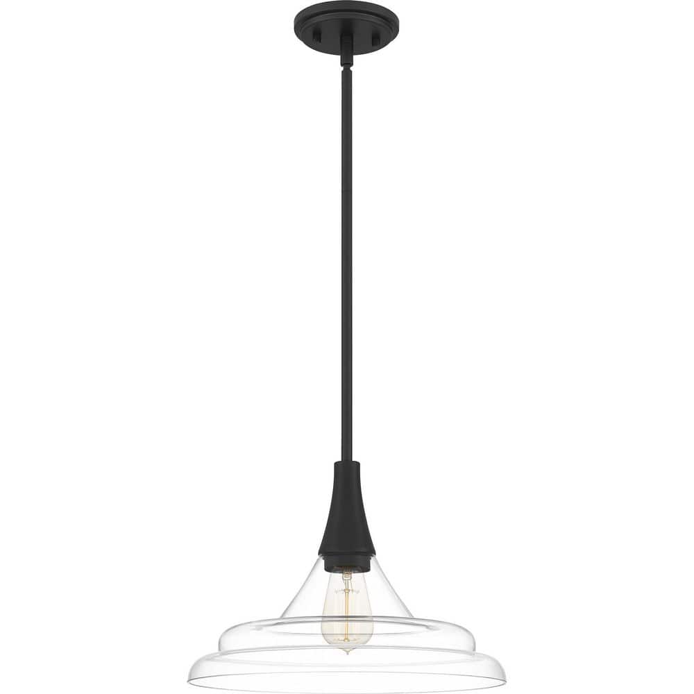 Quoizel Grayton 1Light Matte Black Pendant QP5568MBK The Home Depot