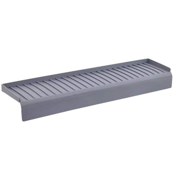 2 in. H x 30 in. W x 4 in. D Gray Sink Edge Protector with Suction Cup, Silicone Sink Splash Guard for Kitchen