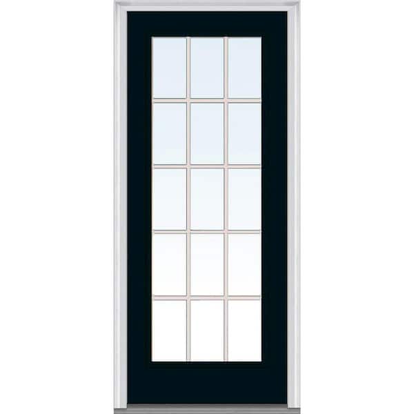 Milliken Millwork 36 in. x 80 in. Classic Clear Glass GBG Full Lite Painted Fiberglass Smooth Prehung Front Door