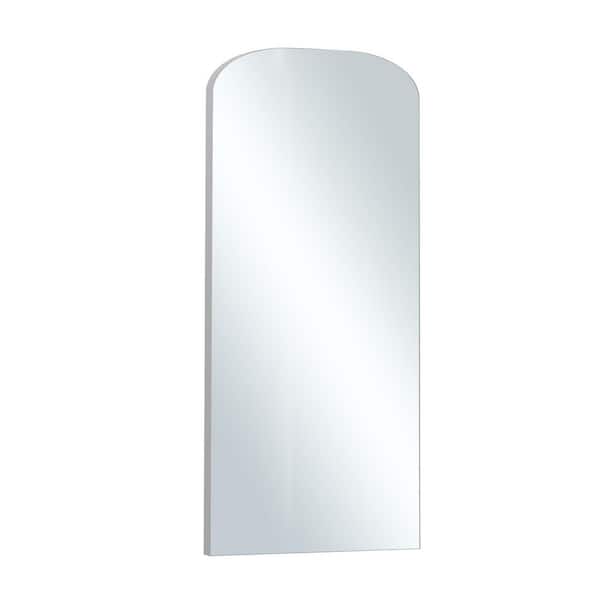 Lirago Modern 22 in. W x 65 in. H Iron Frame Arch Full Length Mirror in Silver