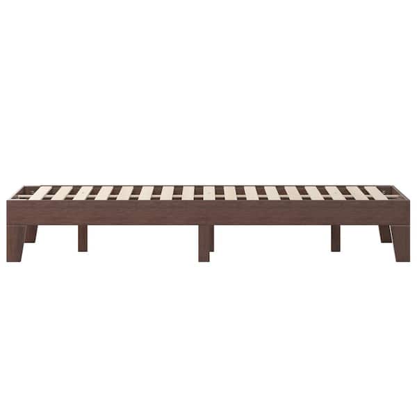 59.5 in. W Walnut Wood Frame Queen Platform Bed