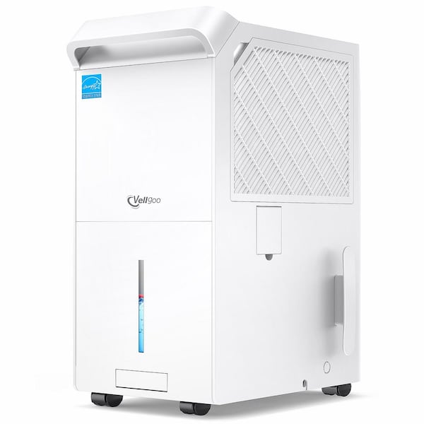 140 pt. 7,000 sq. ft. Energy Star Dehumidifier for Basement in White with Drain Hose, Bucket, Quiet Drying, 24 hr Timer