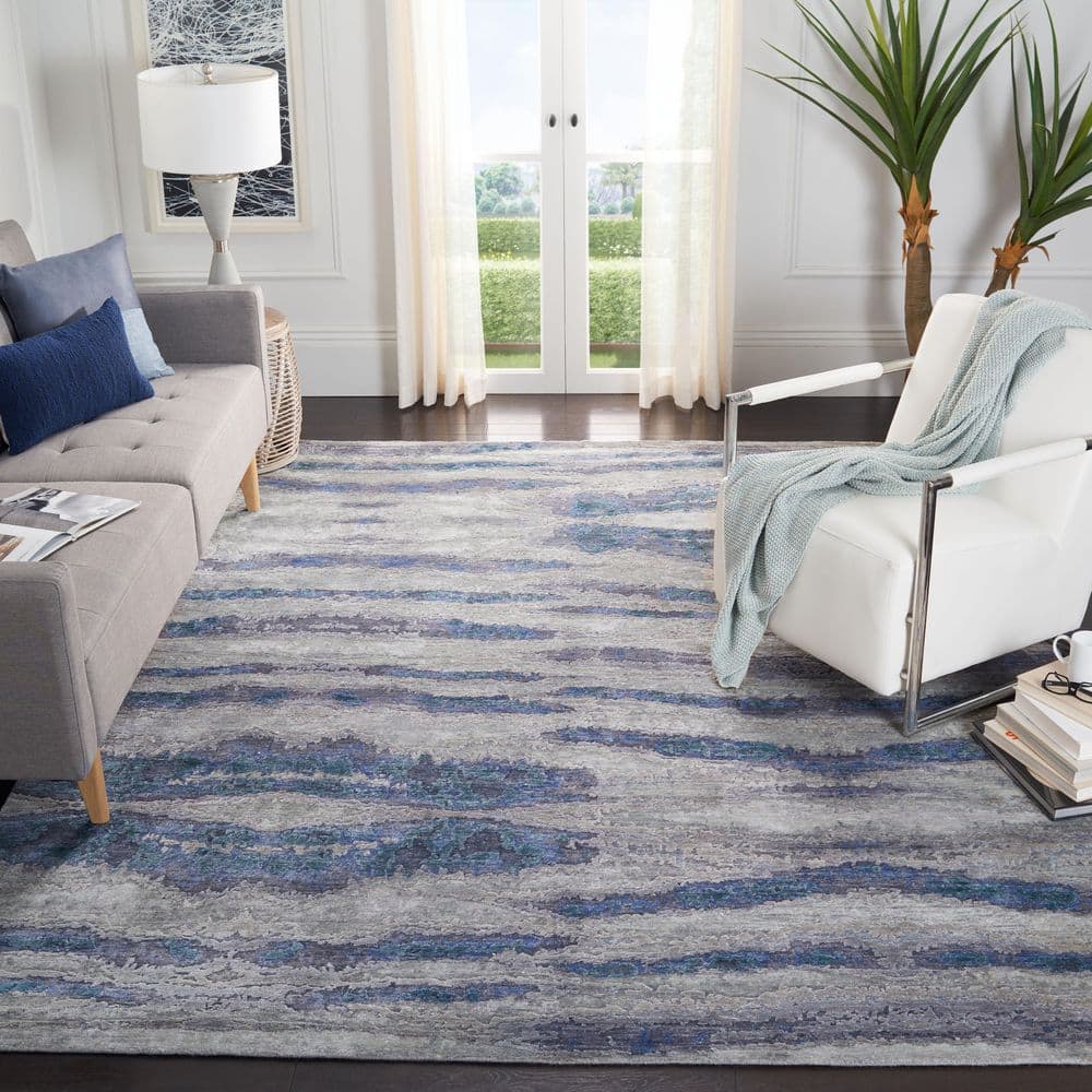 Tibetan 8 X 10 Blue/Silver Abstract Area Rug price history on PriceWatchPro