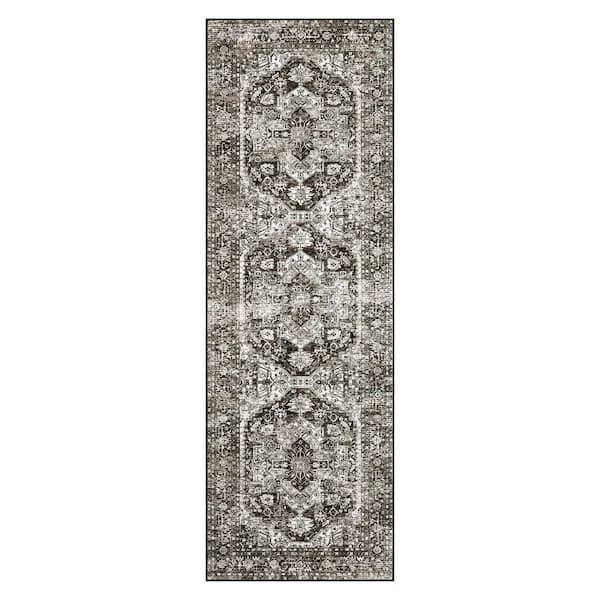 Vintage Printed Carpet Soft Thin Rug Interior Decoration for Bedroom Living Room Kitchen Brown 2 ft. x 6 ft. Area Rug