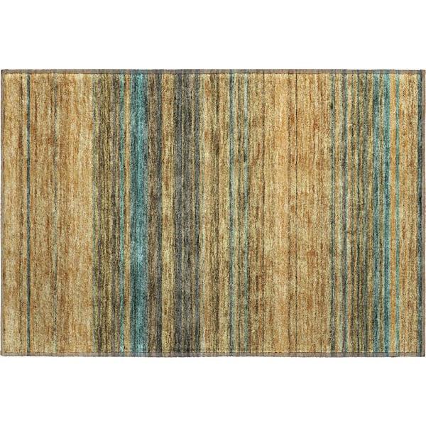 Mayfield Premium Machine Washable Abstract AMF979 Wheat 1 ft. 8 in. x 2 ft. 6 in. Area Rug