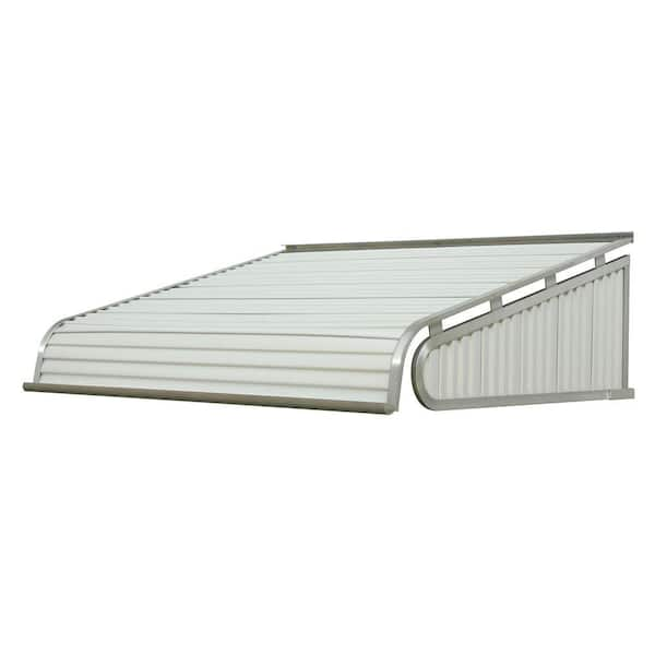 NuImage Awnings 5 ft. 1500 Series Door Canopy Aluminum Fixed Awning (12 in. H x 42 in. D) in White