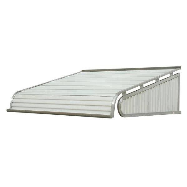 NuImage Awnings 8 ft. 1500 Series Door Canopy Aluminum Fixed Awning (18 in. H x 48 in. D) in White