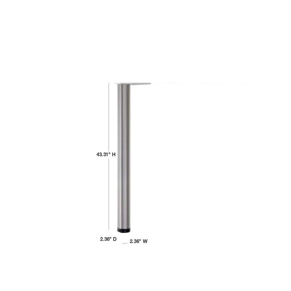 Brushed Nickel 43'' Adjustable Metal Table Leg