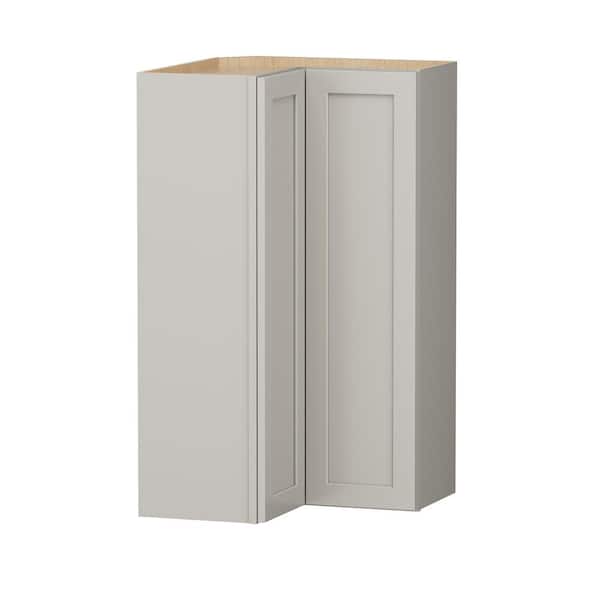 Shaker Full Overlay 24 in. W 12 in. D 42 in. H Plywood Assembled Wall Corner Easy Reach Kitchen Cabinet in Stone Gray