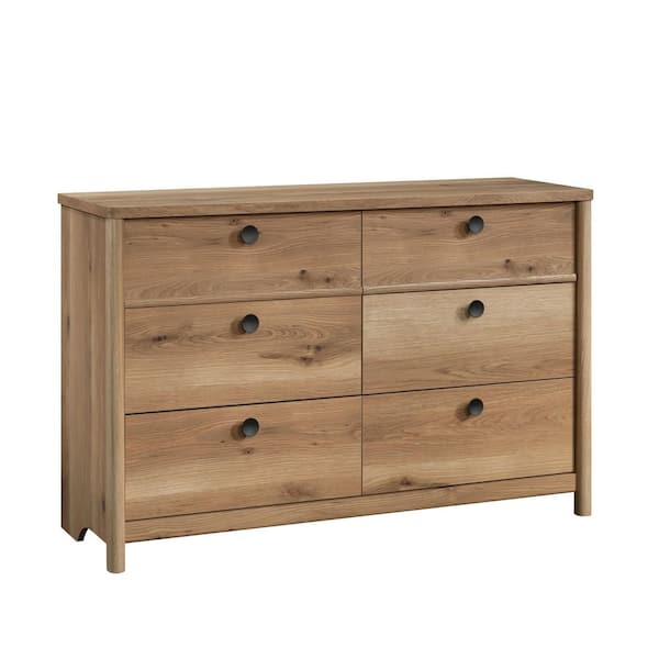 SAUDER Dover Edge 6-Drawer Timber Oak Dresser 32.795 in. x 50.945 in. x 17.244 in.