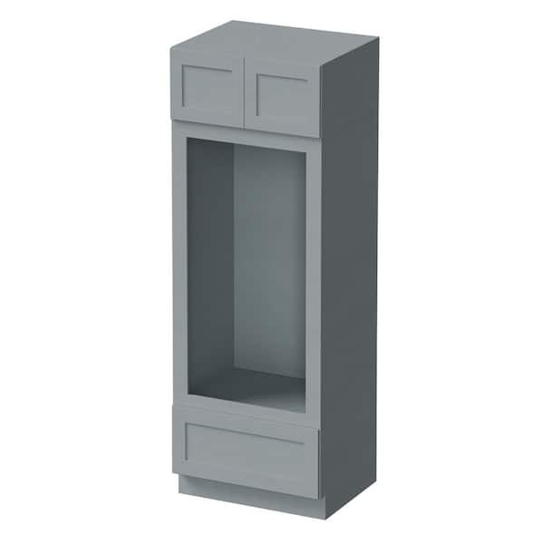31 in. W x 24 in. D x 96 in. H Plywood Ready to Assemble Double Oven Kitchen Cabinet in Grey