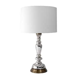 Lodi 28 in. Silver Contemporary Table Lamp with Shade
