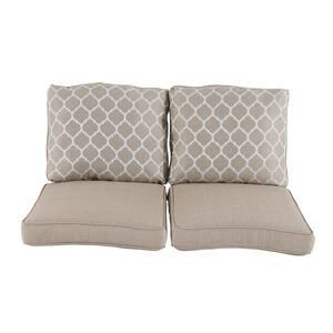 24 in. x 27.5 in. x 3.6 in. Beacon Park Toffee Replacement Outdoor Loveseat Cushions