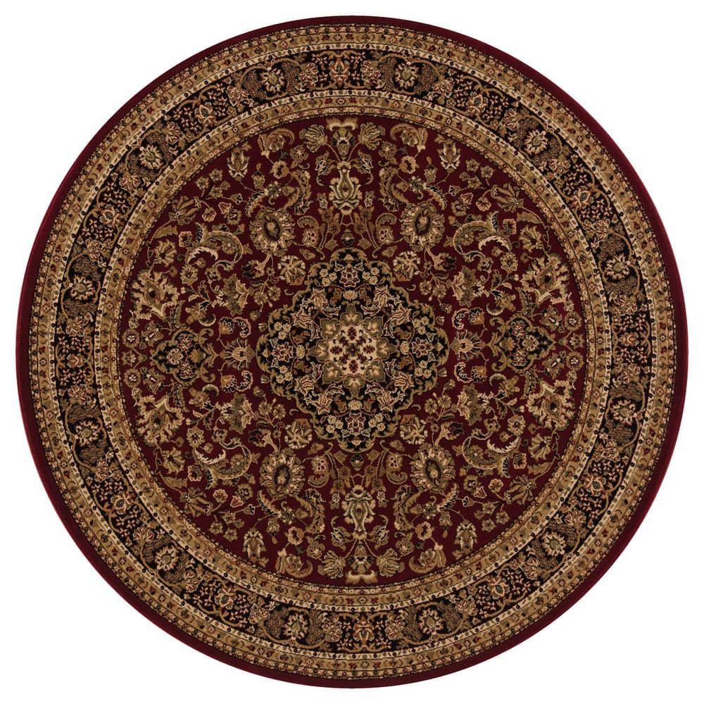 Concord Global Trading Silk Road Red 5 ft. Round Medallion Area Rug ...