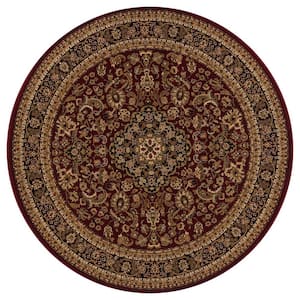 Silk Road Red 5 ft. Round Medallion Area Rug