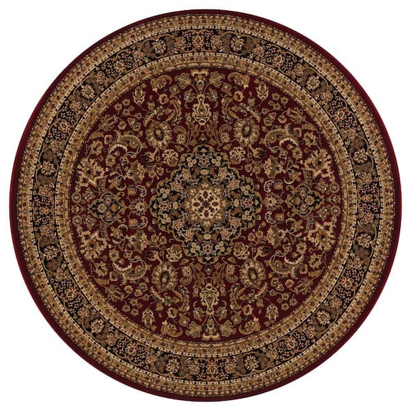 Concord Global Trading Silk Road Red 5 ft. Round Medallion Area Rug