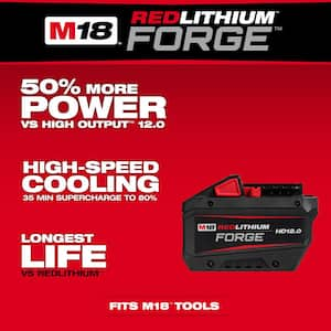 M18 18V Lithium-Ion REDLITHIUM FORGE HD 12.0 Ah Battery Pack w/M18 REDLITHIUM FORGE XC 8.0 Ah Battery Pack