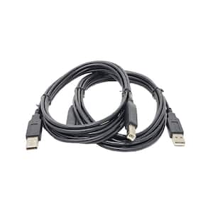 6 ft. USB 2.0 A to B Cable in Black (2-Pack)