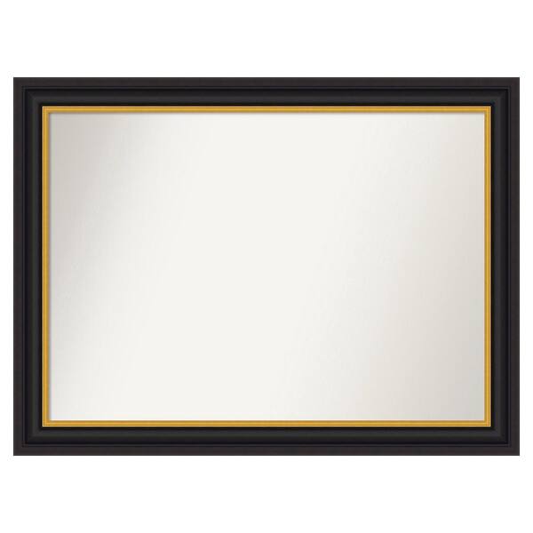 Sierra Black Brown 43.5 in. x 32.5 in. Non-Beveled Modern Rectangle Wood Framed Wall Mirror