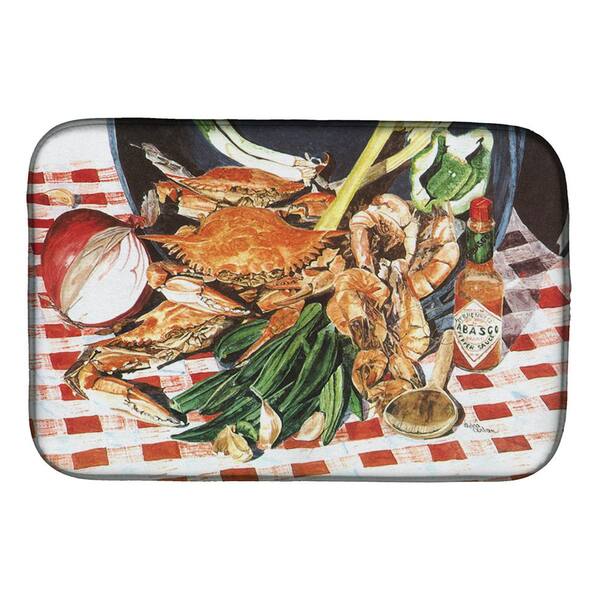 Caroline's Treasures 14 in. x 21 in. Multi-Color Crab Dish Drying