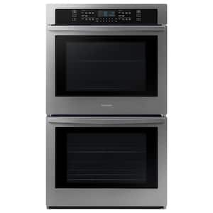 30 in. 5.1/5.1 cu. ft. Wi-Fi Connected Double Electric Wall Oven in Stainless Steel