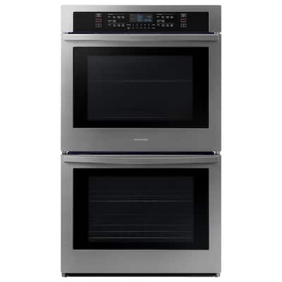 30 in. 5.1/5.1 cu. ft. Wi-Fi Connected Double Electric Wall Oven in Stainless Steel