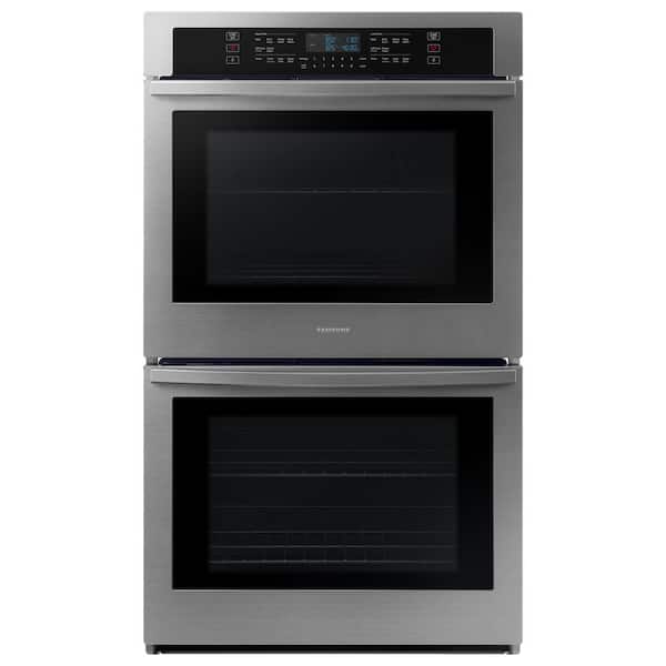 Samsung 30 in. 5.1/5.1 cu. ft. Wi-Fi Connected Double Electric Wall Oven in Stainless Steel