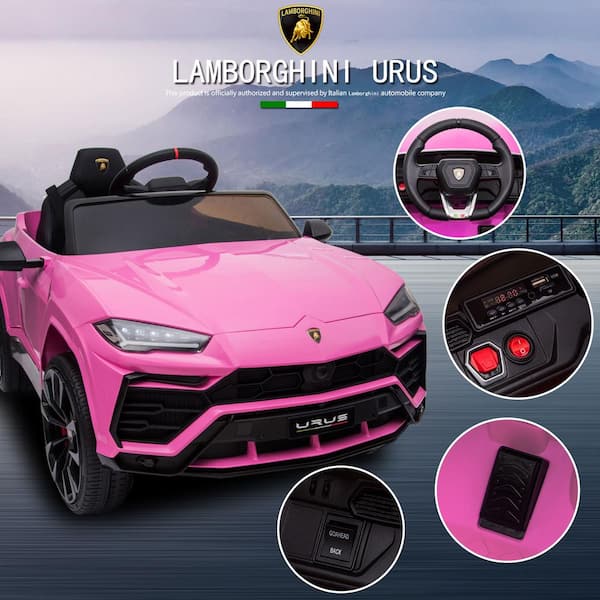 TOBBI 12-Volt Licensed Lamborghini Urus Kids Ride On Car Electric Cars with  Remote Control, Pink TH17B0500-T01 - The Home Depot